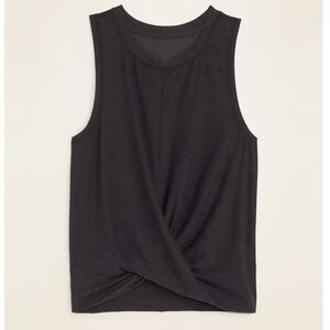 Old Navy Breathe ON Twist-Hem Cropped Tank Top Size Small Color Black Jack